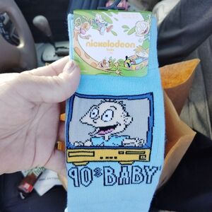 Nickelodeon Light Blue 90s Baby Socks